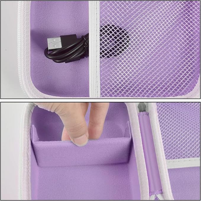 Case Compatible with Phomemo M110 Label Maker - Portable Mini Bluetooth Thermal Label Maker Carrying Storage Bag for Printer Labels, USB Cable and Accessories Black (Box Only)-Purple