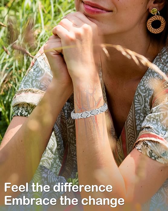 Feraco Pure Copper Bracelets for Women, 5X Ultra Strength Magnetic Bracelet with 5000 Gauss Neodymium Magnets & Upgraded Butterfly Clasp, Adjustable Jewelry Gift