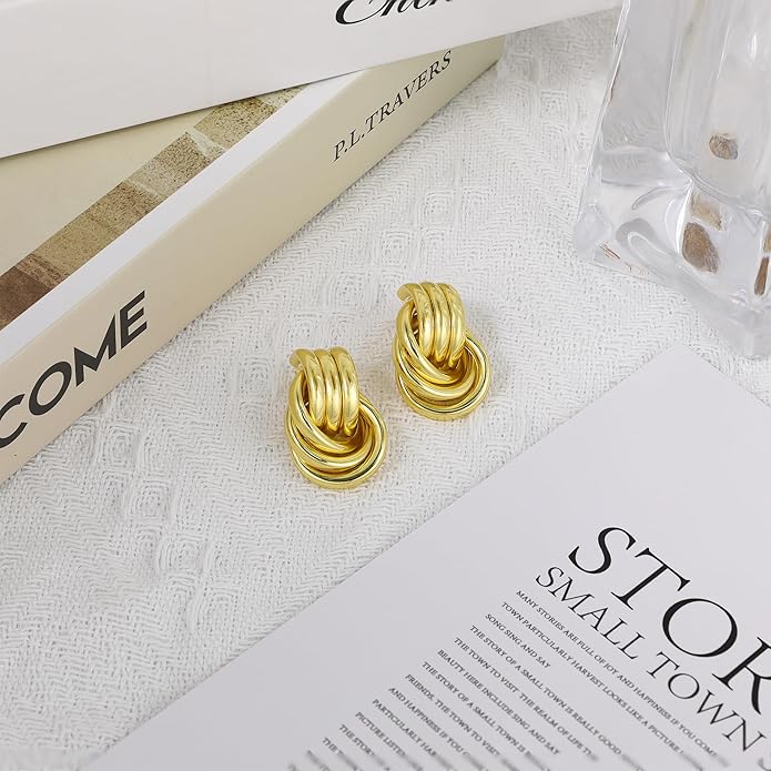 Geometric Earrings for Women, Chunky Dangle Earrings Trendy Vintage Statement Earrings Dupes Jewelry for Women