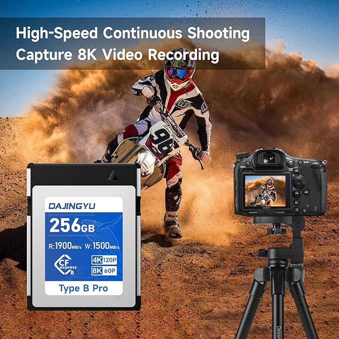 256GB CFexpress Type B Memory Card Up to 1900/1500 MB/s Read/Write- Shooting Video and Photo 4K/120P RAW Compatible with Nikon Canon panasonic Fujifilm Camera