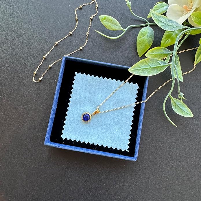 14K Gold-Plated Women's Double-Layer Birthstone Necklace Delicate Round Birthstone Pendant with a Simple Necklace, a Birthday Gift for Women Teenage Girls