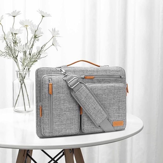 MOSISO 360 Protective Laptop Shoulder Bag,13 inch Computer Bags Compatible with MacBook Air M4 M3 M2 M1 2025-2018/Pro 13 2025-2016,Side Open Messenger Bag with 4 Zipper Pockets, Gray