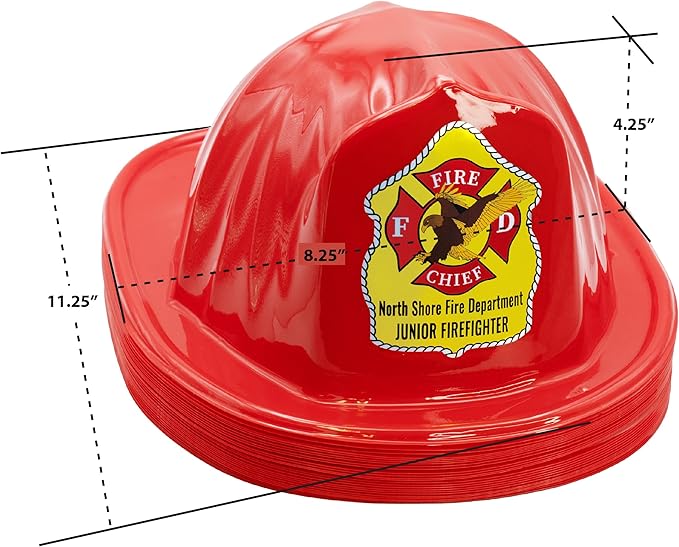 Kenco Kids Customizable Plastic Firefighter Hats -Choose your style, add your name or department