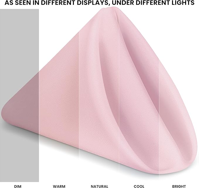 Utopia Home [24 Pack, Pink] Cloth Napkins 17x17 Inches, 100% Polyester Hemmed Edges, Washable and Reusable Ideal for Parties, Weddings and Dinners