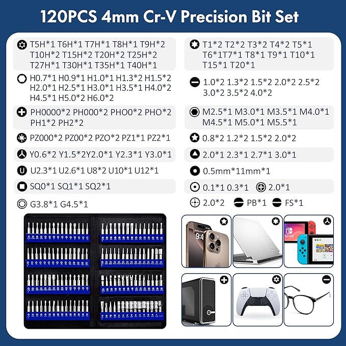 XOOL 200 in 1 Precision Screwdriver Kit, Electronics Repair Tool Magnetic Driver Kit with 164 Bits, Flexible Shaft, Extension Rod for Computer, iPhone, Laptop, PC, PS4, Xbox, Nintendo