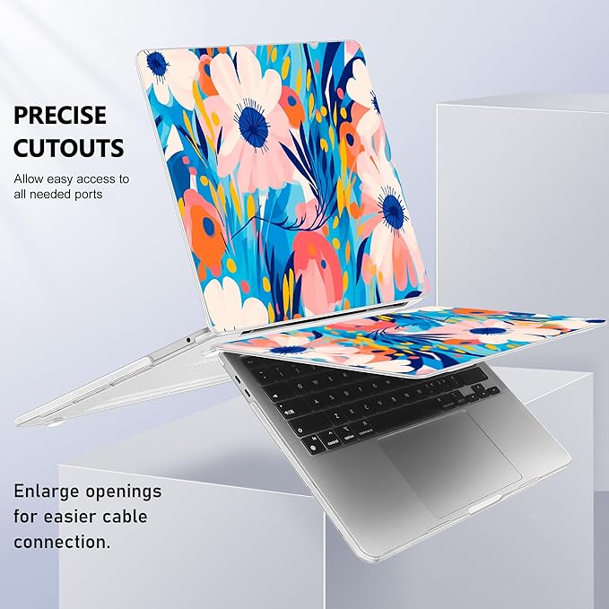 Case for MacBook Pro 13 inch with/Without Touch Bar (2016-2022, M2 A2338 M1 A2289 A2251 A2159 A1989 A1706 A1708), Hard Shell + Keyboard Cover + Dust Plug, Ornament