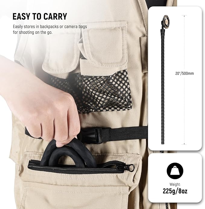 Neewer Magnetic Flexible Phone Holder with 1/4 Screw Adapter, Mini Bendable Tripod Stand Selfie Stick Compatible with MagSafe iPhone Samsung Android Cellphones for Handlebar/Treadmill/Stroller, GP-19