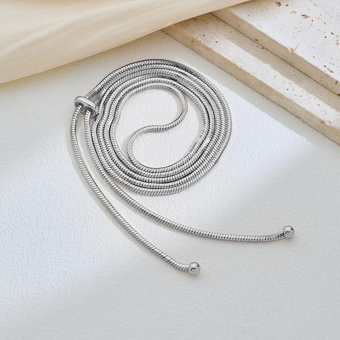 Gold Silver Necklace for Women Y Chain Adjustable Gold Long Necklaces Fashion Dainty Jewelry