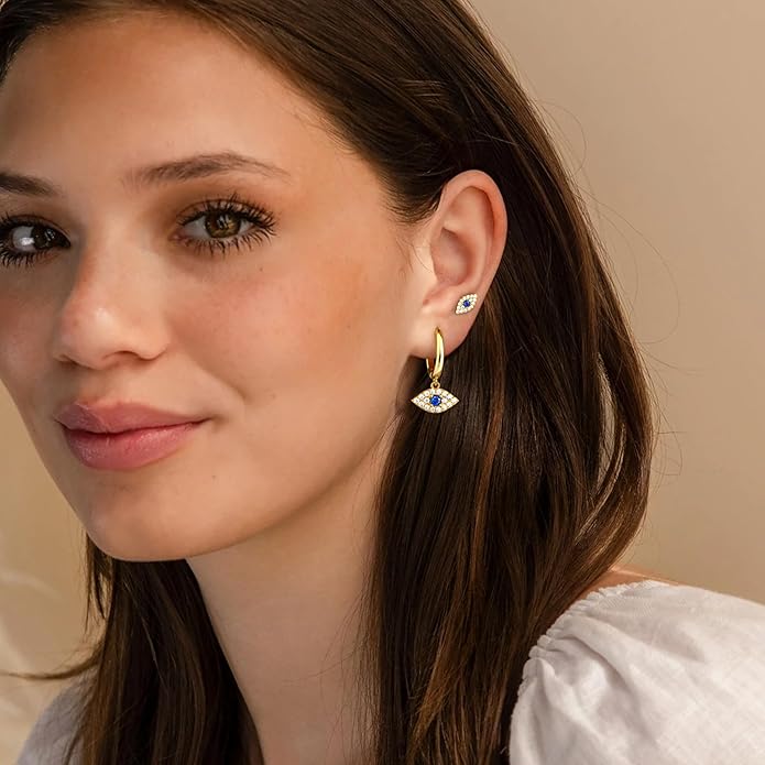 Small Gold Huggie Hoop Earrings Set for Women Men Hypoallergenic 14K Plated Stack Cartilage Earrings, Multiple Piercing Lightweight Mini Thin Cute Dainty Trendy Jewelry Set Christmas Gifts for Women