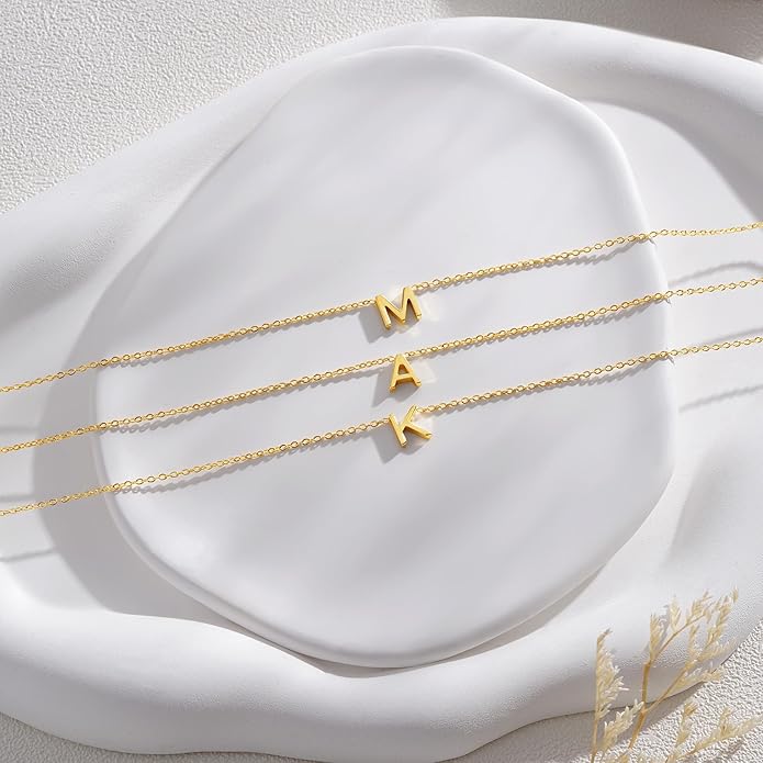 Turandoss Initial Necklaces for Women - Personalized 14K-Gold-Plated Letter A-Z Initial Pendant Necklaces Jewelry, Birthday Gifts for Women Teen Girls Girlfriend
