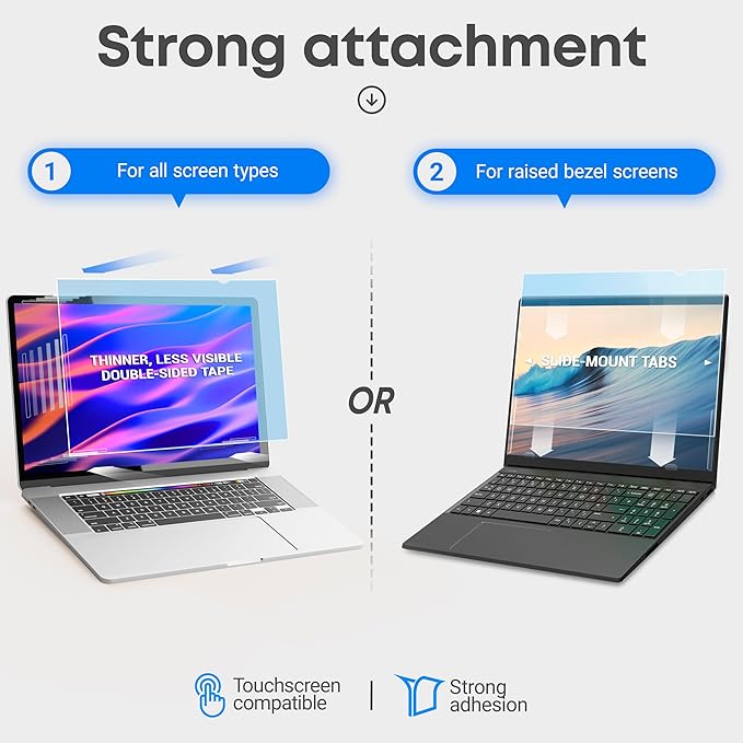 15.6 inch Blue Light Blocking Screen Protector Panel for 16:9 Widescreen Computer Monitor and Laptop - PC Anti-UV Eye Protection Filter Film - Anti-Scratch Diagonal Frame Shield [1 Pack]
