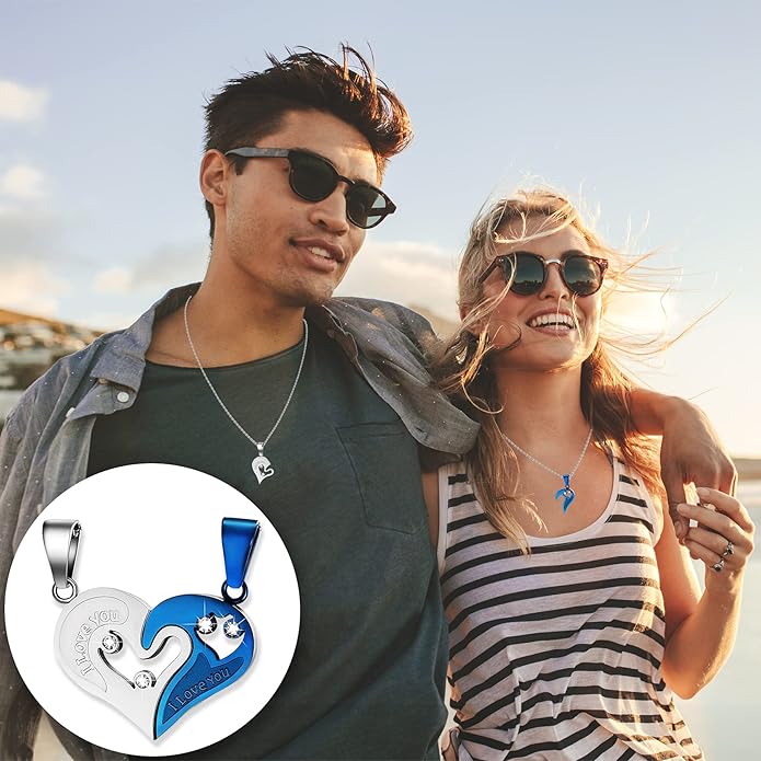 Couple Heart Or Cat BFF Best Friend for Girls Puzzle Friendship Pendant Necklaces,316L Stainless Steel