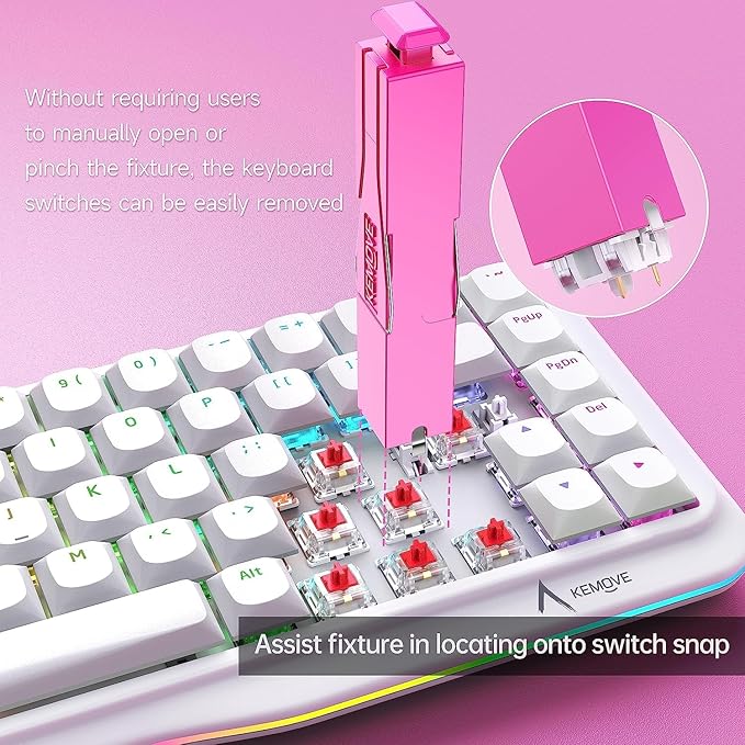 KEMOVE P10 2-in-1 Switch Puller Keycap Puller for Mechanical Keyboard, 304 Stainless Steel Key Switch Keycap Puller, Easily Remove and Replace Gaming Keyboard Switches and keycaps