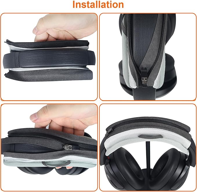 Adhiper Universal Headphone Headband Cover for Sony Beats Bose Soundcore HyperX ATH Skullcandy JBL Jabra, Headband Cover Protector for Sony XM6, XM5, XM4 & Beats Studio Pro/Solo4 Headphones - Gray