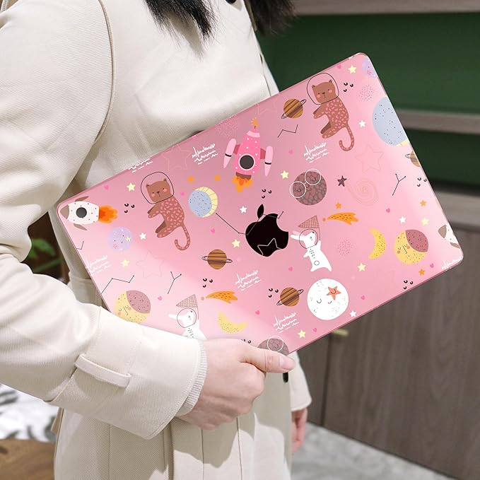 MEEgoodo Case for MacBook Pro 13 inch Case 2022 2021 2020 New A2338 M2/M1 A2251 A2289, Laptop Hard Shell with Keyboard & Camera Cover Compatible with 13 inch MacBook Pro, Space & Animals