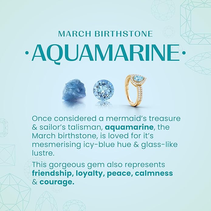 Angara Natural Aquamarine Solitaire Pendant for Women | Round Aquamarine Solitaire Pendant Necklace in 14K Solid Gold/Silver/Platinum With 18" Chain | March Birthday, Gemstone Jewelry Gift