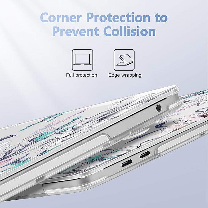 Case for MacBook Pro 13 inch with/Without Touch Bar (2016-2022, M2 A2338 M1 A2289 A2251 A2159 A1989 A1706 A1708), Hard Shell + Keyboard Cover + Dust Plug, Floral C319