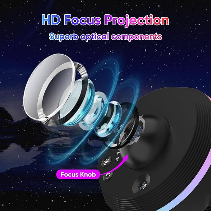 Galaxy Projector, 13 in 1 HD Planetarium Star Projector for Bedroom, Kids' Star Light with Meteor Effects and Timer