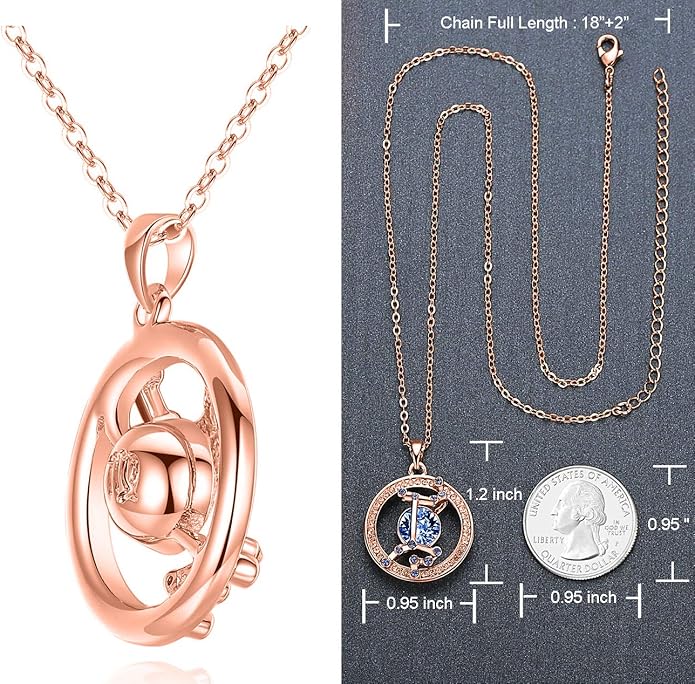 Leafael "Superstar Zodiac Constellation Pendant Necklace Made with Premium Crystal Horoscope Jewelry, Gold or Rose Gold Plated, 18"+ 2"