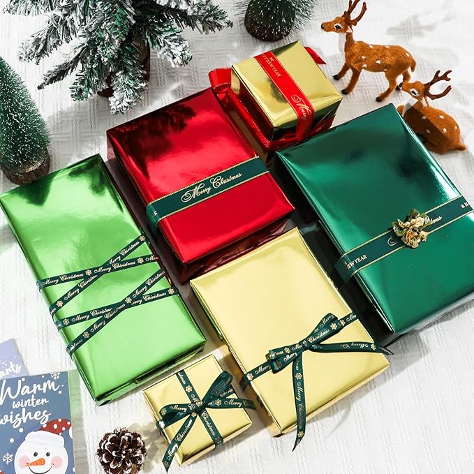 NESCCI Light Green Metallic Wrapping Paper, Solid Color Paper,Gift Wrapping Paper,Perfect for Wedding,Valentine's Day,Birthday, Christmas,Baby Shower,DIY Bouquet (17.5 Inches X 32.8 Feet)