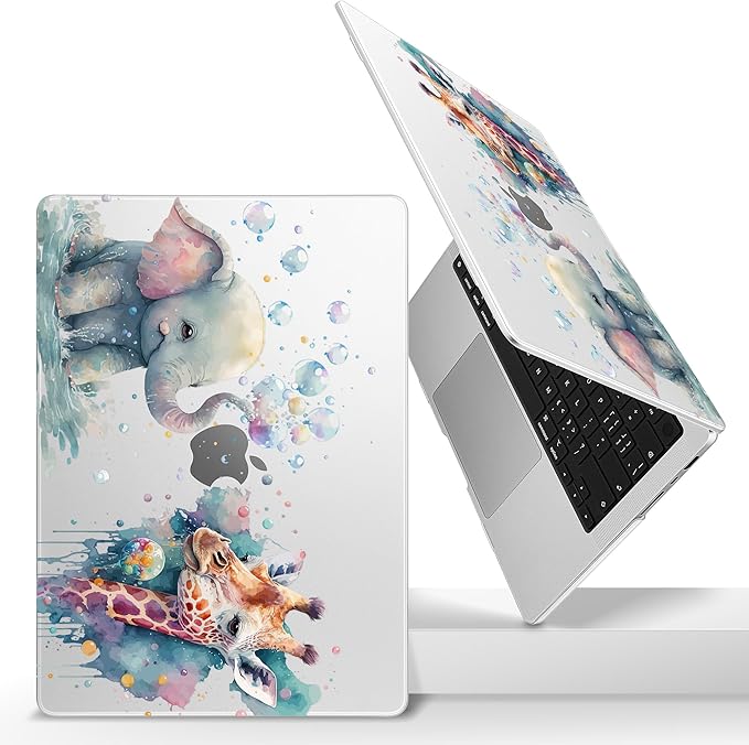 for MacBook Pro 16 inch Case 2021 2022 2023 2024 Release A3186 A3403 M4 A2991 M3 A2780 M2 A2485 M1 Pro/Max, Hard Shell Case with Screen Protector & Keyboard Cover, Elephant & Giraffe