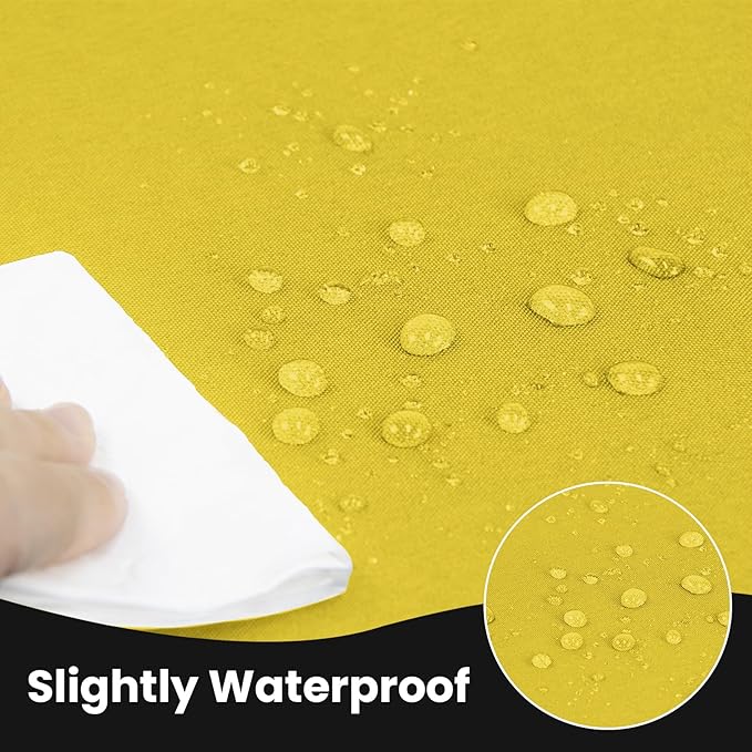 Ascoza 2 Pack Fitted Tablecloth for 6 Foot Rectangle 72 x 30 Inch Yellow Table Covers Water Resistant Polyester Cloth for Folding, Parties,Display, Trade Show (Yellow)