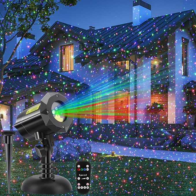 Christmas Laser Lights Star Projector Garden Firefly Lights 3 Color