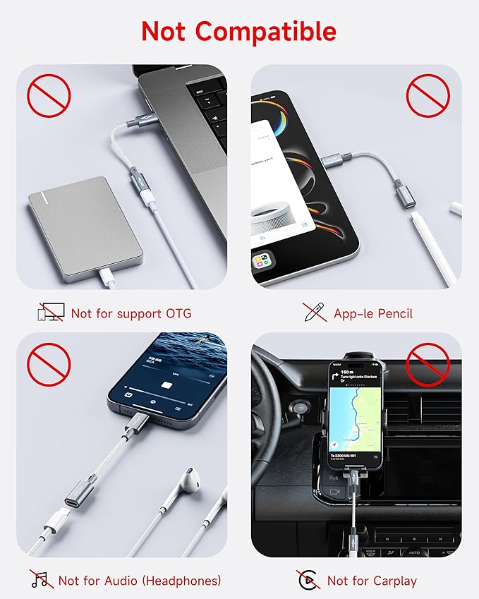 2 Pack Lightning to USB C Adapter,Lightning Female to USB C Male Cable Adapter Type C Charger Connector for iPhone 17 16 15 Pro Max Plus,Samsung S25/S24/S23,Fast Charging & Data Sync,Not for Audio/OTG