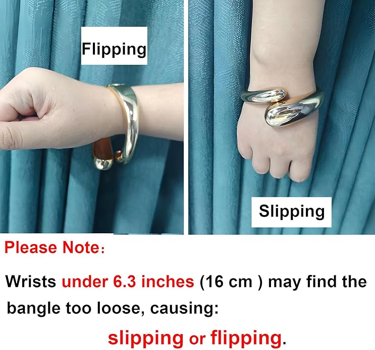 Golden Polished Chunky Twisted Hinged Waterdrop Bangle Bracelet for Women Spiraled Oval Bangle Bracelet