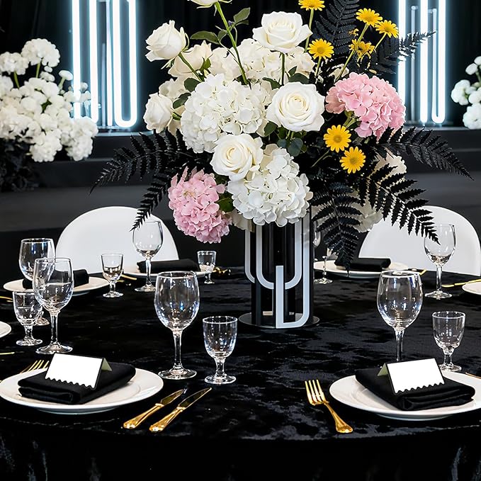 150 PCS Black Scalloped Place Cards 2 x 3.5 Inch Blank Tented Place Card Name Cardstock Seat Assignment Label Card Reserved Table Signs Seating Signs for Birthday Party Wedding Setting