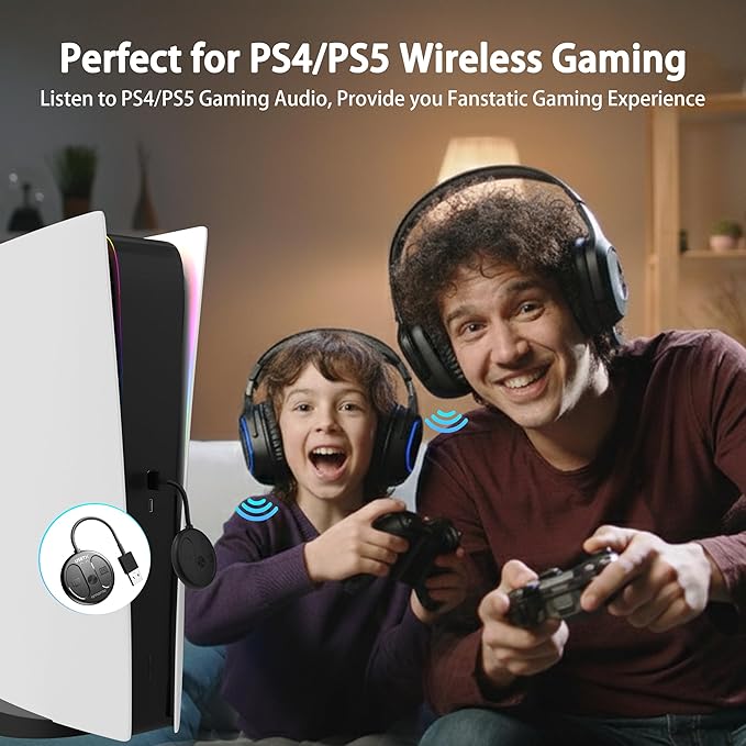 USB-C Bluetooth Adapter for PS5, Bluetooth 5.4 Audio Adapter for PC, Plug and Play, Wireless Audio Transmitter for Bluetooth Headphones & Earbuds to PS4/PS5/Switch Dock/PC/Laptop/TV