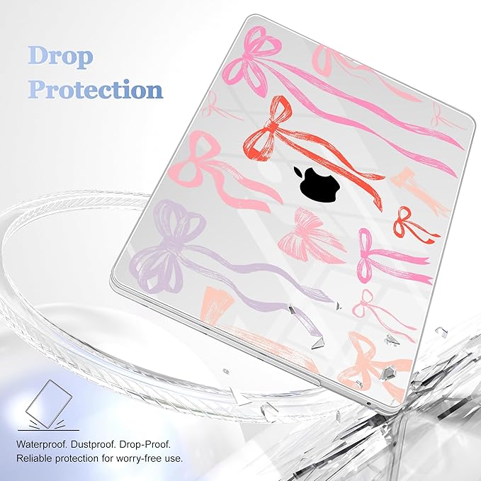 May Chen for MacBook Pro 13 inch Case 2022 2021 2020 Release A2338 M2 M1 A2289 A2251, Plastic Crystal Hard Shell Case Cover for MacBook Pro 13 inch Touch Bar Fits Touch ID, Bows Girly