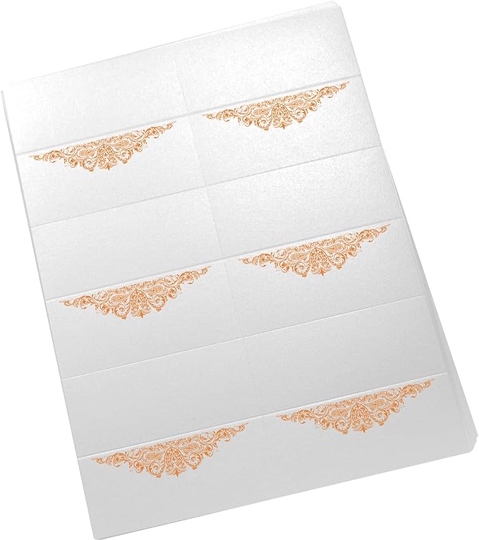 Paisley Printable Place Cards, Orange (Choose Color), Set of 150 (25 Sheets), Laser & Inkjet Printers - Wedding, Party, Dinner, and Special Events - Made in the USA