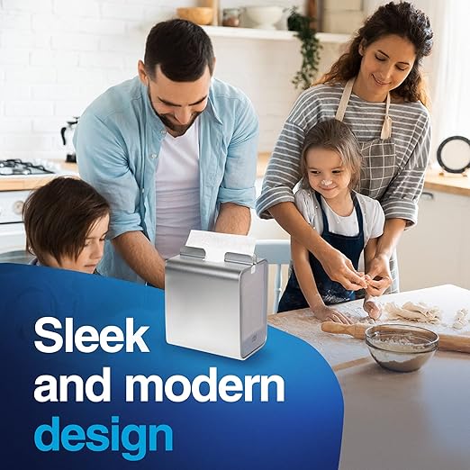 Tork Napkins Napkin Dispenser Image Xpressnap Tabletop Aluminum Napkin Holder for Everyday Use Holds Up To 150 2-Ply Napkins 8.23x7.1x5.91" (HxWxD)