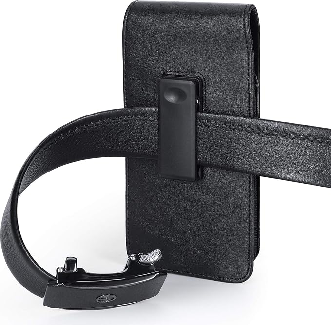 BECPLT Phone Holster for Galaxy S25 Ultra S24/S23/S22/S21/S20 Ultra Leather Belt Case 360 Rotating Pouch Holster Belt Clip Case Holder Black