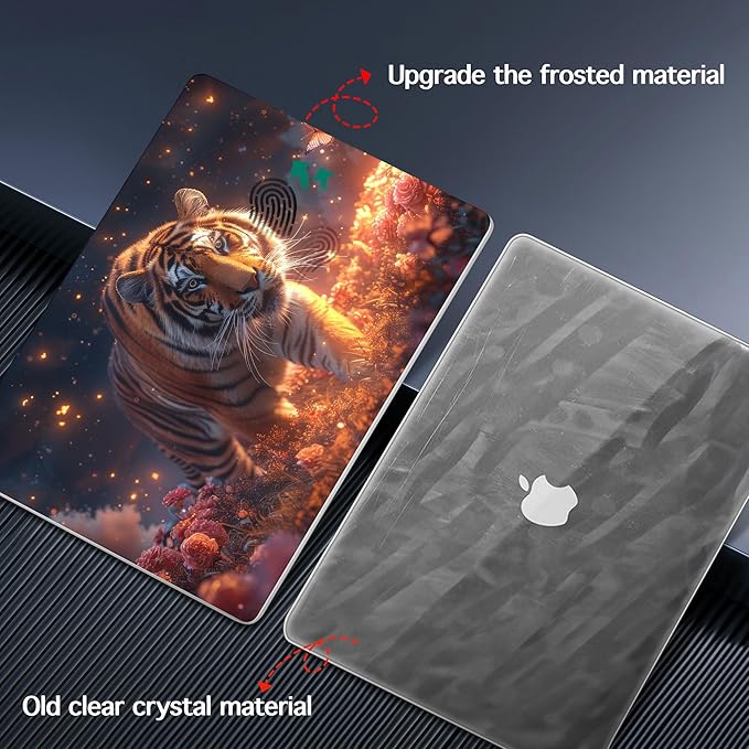 for MacBook Pro 16 inch Case 2021 2022 2023 2024 Release A3186 A3403 M4 A2991 M3 A2780 M2 A2485 M1 Pro/Max, Hard Shell Case with Screen Protector & Keyboard Cover, Dream Tiger