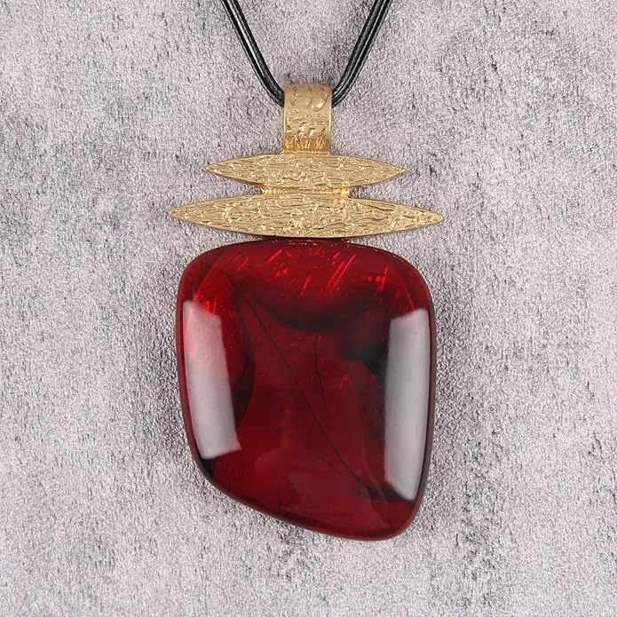Boho Leather Necklace Women Bohemian Brown Circle Pendant Necklace Choker Long Necklaces for Women Boho Ring Large Pendant