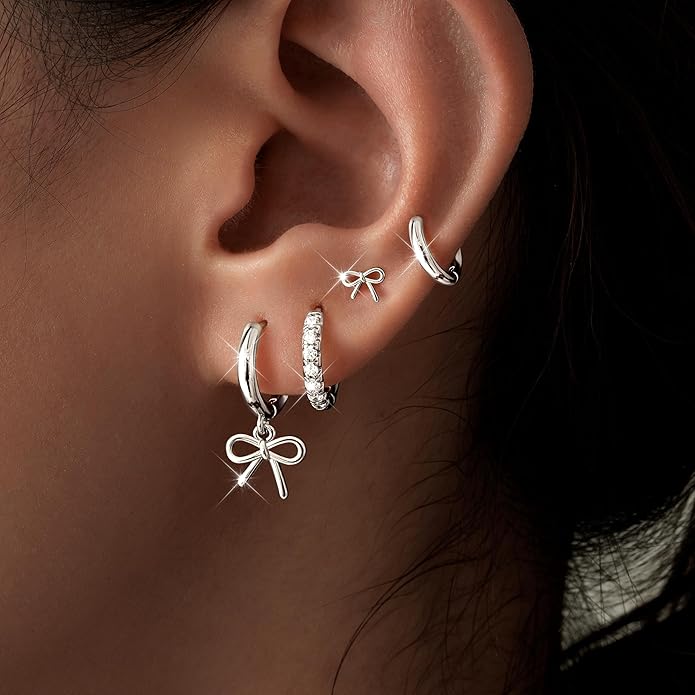Small Gold Huggie Hoop Earrings Set for Women Men Hypoallergenic 14K Plated Stack Cartilage Earrings, Multiple Piercing Lightweight Mini Thin Cute Dainty Trendy Jewelry Set Christmas Gifts for Women