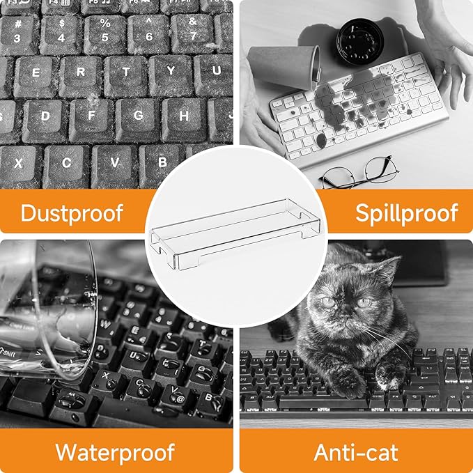 BEEGO Mechanical Computer Keyboard Cover - 2PCS Clear Acrylic Keyboard Cover Keyboard Dust Cover Mechanical Keyboard Cover Full Size Keyboard Protector