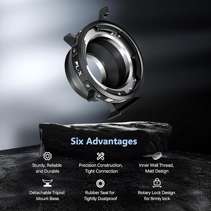 VILTROX PL-X Lens Adapter, Lens Converter Ring Camera Lens Mount Adapter Ring Compatible with PL Lens to Fuji X-Mount Cameras X-Pro1/X-Pro2/X-E1/X-E2/X-E2s/X-E3/X-H1/X-T1/X-T2/X-T3
