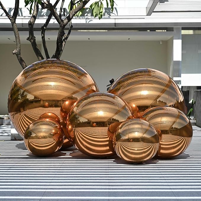 Yescom 20" Inflatable Mirror Ball Giant Reusable Hanging Large Disco Balloon Decoration for Party Wedding Event Concerts Stage Decor Gold