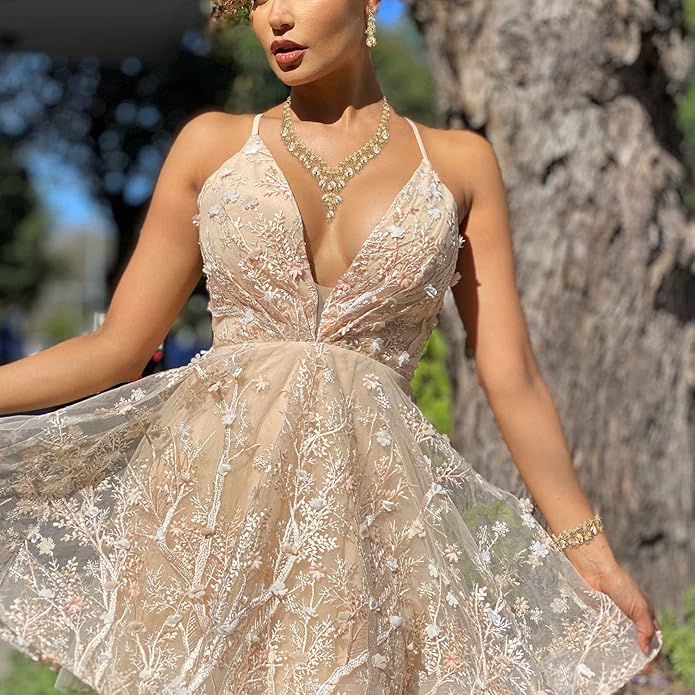 BriLove Women's Wedding Bridal Austrian Crystal Teardrop Flower Cluster Statement Necklace Dangle Earrings Jewelry Set for Party Prom