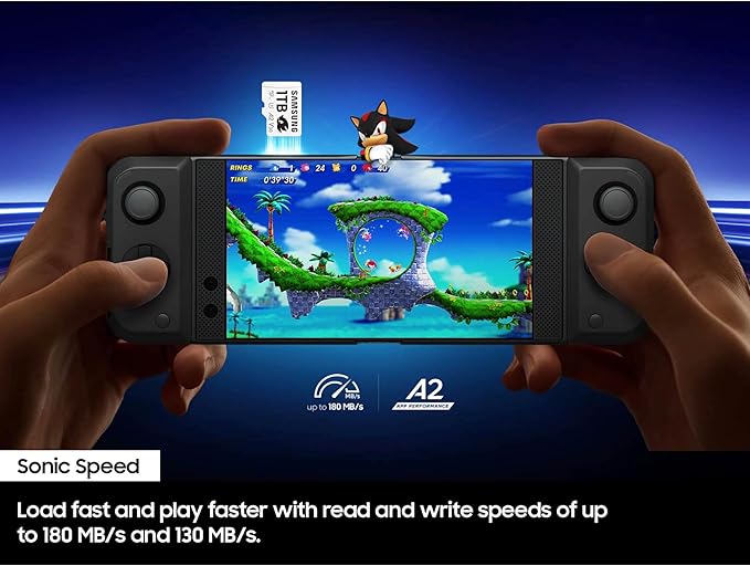 Samsung PRO Plus Sonic The Hedgehog + Adapter, 256GB microSDXC, Up-to 180MB/s, Full HD & 4K UHD, UHS-I, C10, U3, V30, A2, for Nintendo-Switch, Steam Deck, GoPRO, DJI Drone, Tablets (MB-MD256SA/LC1)