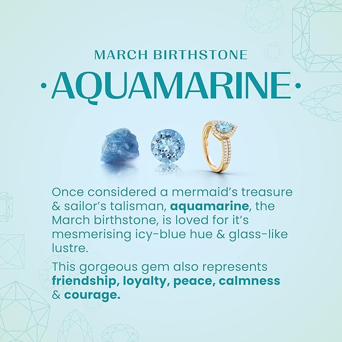 Angara Natural Aquamarine Solitaire Pendant for Women | Round Aquamarine Solitaire Pendant Necklace in 14K Solid Gold/Silver/Platinum With 18" Chain | March Birthday, Gemstone Jewelry Gift