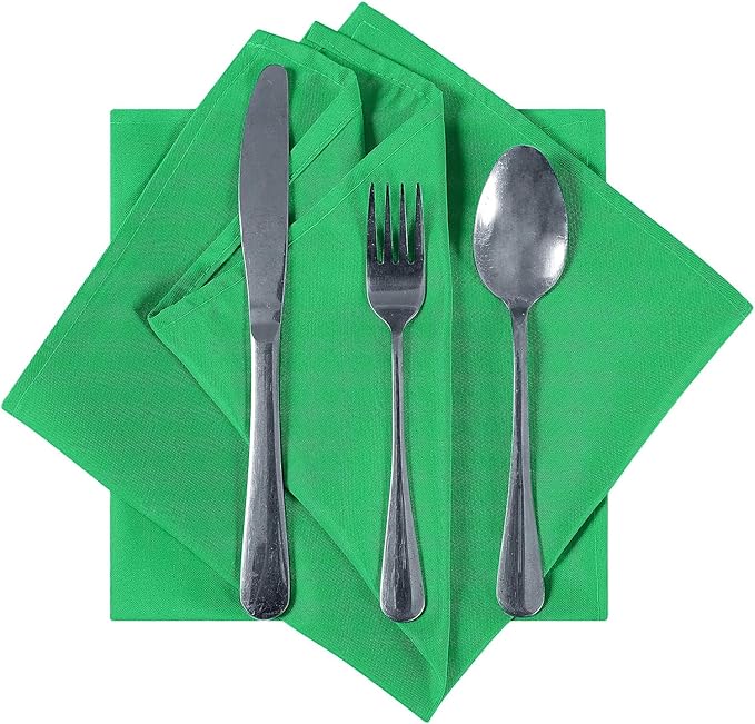 Cloth Napkins 17x17 inch Washable Polyester Dinner Napkins Soft Table Napkins for Wedding Party Dining Banquet(Emerald,25PCS)