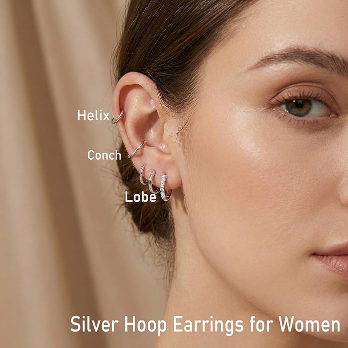 Small Gold Huggie Hoop Earrings Set for Women Men Hypoallergenic 14K Plated Stack Cartilage Earrings, Multiple Piercing Lightweight Mini Thin Cute Dainty Trendy Jewelry Set Christmas Gifts for Women