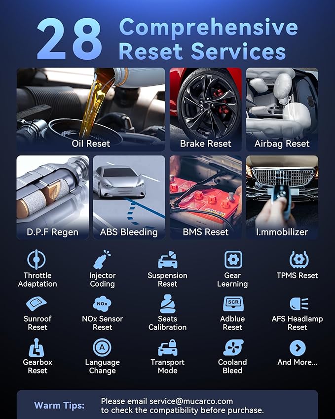 MUCAR CS90 OBD2 Scanner Diagnostic Tool with 28+ Reset Service, Engine Powertrain Car Scanner, ABS Code Reader, SRS Scan Tool for Cars, Auto VIN, Lifetime Free Update