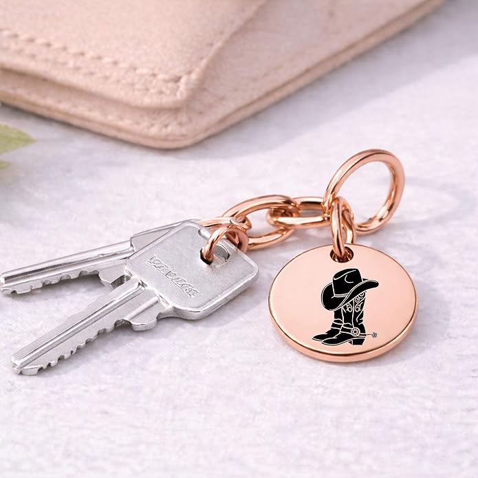 SM Design Western Charm Set of 4 – Stainless Steel Western Charms for Bracelets & Necklaces – Cowgirl, Ranch & Country Style Jewelry Charms – Western Gift for Women & Moms