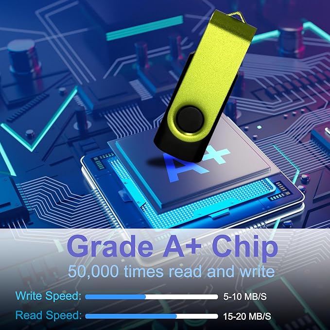 8GB USB Flash Drive 20 Pack Bulk USB Thumb Drive Swivel Zip Drive USB 2.0 Flash Drives 8GB Bulk Green & Sliver Memoris Memory Stick Jump Drives Multipack with Lanyards Label