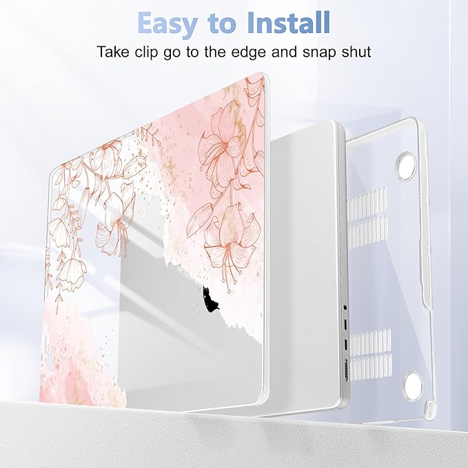 for MacBook Pro 16 inch Case 2021 2022 2023 2024 Release A3186 A3403 M4 A2991 M3 A2780 M2 A2485 M1 Pro/Max, Hard Shell Case with Screen Protector & Keyboard Cover, Watercolor Floral